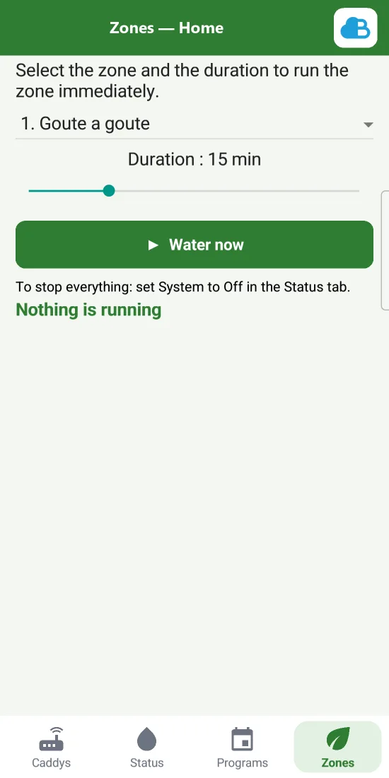 Water a single zone